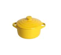 La olla suplementaria de cerámica con tapa es fresca, exquisita y práctica para uso doméstico, nido de sopa, color amarillo
