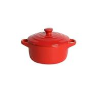 La olla suplementaria de cerámica con tapa es fresca, exquisita y práctica para uso doméstico, nido de sopa, color rojo