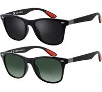 La Optica B.L.M. Gafas de sol para hombre y mujer, protección UV400, festival, JGA Sport Rave, Negro Mate - 1 X Gafas Gris, 1 X Gafas Verde Gradiente