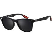 La Optica B.L.M. Gafas de sol para hombre y mujer, protección UV400, para festival, JGA Sport Rave - negro mate, lentes grises polarizadas