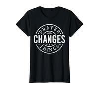 la oración Cambia Las Cosas Dios Cristiano Hombres Mujeres Cristianos Camiseta gráfica económica, Mujer, Negro, XL