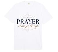 La oración Cambia Las Cosas Fe Cristiana Cruz Biblia de la Iglesia Comfort Colors Adult Heavyweight T-Shirt