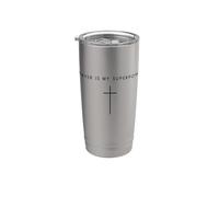 La oración es mi cruz de superpoder - Jesús cristiano minimalista Vaso térmico de acero inoxidable de doble pared