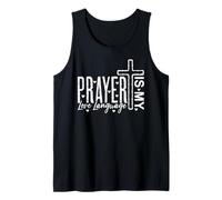 La oración es mi lenguaje de Amor, Cita de fe Cristiana Cruzada Camiseta sin Mangas