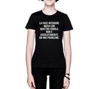 La Pace Interiore Inizia con Quattro Parole Negro Mujer Camiseta Black Women's T-Shirt tee