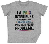 La Paix Intérieure Commence Par Quatre Mots Grey Kids Unisex T-Shirt tee