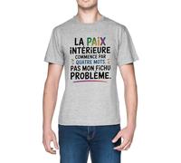 La Paix Intérieure Commence Par Quatre Mots Grey Men's T-Shirt tee