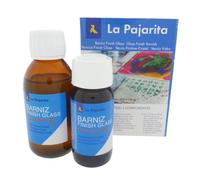 La Pajarita 712147 Kit Finish Glass Componentes A y B, Pintura Acabado Vidrio, Beige, 0