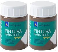 La Pajarita Pintura para Tela Opaque To-17 Marron 35ML, Pintura de aplicación directa sobre tela (Paquete de 2)