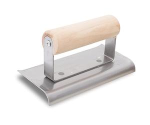 La paleta de borde de hormigón de Marshalltown, R 10 mm, L 13 mm, de acero con mango de madera 152x70 mm, proporciona un hermoso redondeo del hormigón