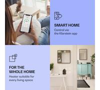 La Palma 500 calentador inteligente 2 en 1 Convector de infrarrojos 60 x 60 cm 500 W Espejo frontal