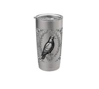 La paloma guardiana goética Vaso térmico de acero inoxidable de doble pared