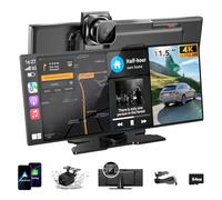 La pantalla CarPlay inalámbrica más grande de 11.5 pulgadas para coche, A-pple CarPlay y Android Auto HD pantalla táctil con cámara de salpicadero 4K, cámara de respaldo 1080P, navegación, Bluetooth