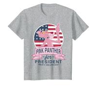 La Pantera Rosa para la presidencia Hace Que el Rosa apeste Camiseta, Niños, Gris Jaspeado, 12 años