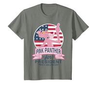 La Pantera Rosa para la presidencia Hace Que el Rosa apeste Camiseta, Niños, Verde Militar Jaspeado, 6 años