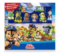 La Pat' Patrouille: Coffret avec 1 livre, 8 figurines à ventouse et 2 jeux de société (Colle à l’histoire)