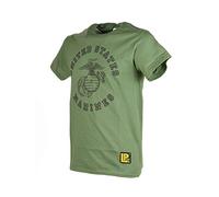 LA PATCHERIA® Camiseta de manga corta 100% algodón unisex, resistente e irencogible, ajuste cómodo militar táctico perfecto también para Airsoft United States Marines (M), Od - Aceitunas, M
