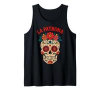 La Patrona Sugar Skull Mujer México Latino Regalo Camiseta sin Mangas