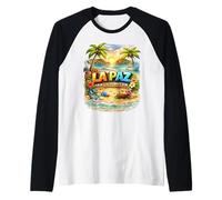 La Paz Baja California Sur México Vacaciones Playa Puesta de Sol Camiseta Manga Raglan