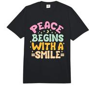 La Paz Comienza con una Sonrisa Mujer niños Hombres Comfort Colors Adult Heavyweight T-Shirt
