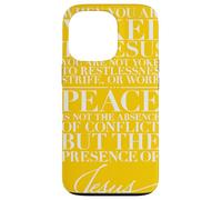 La paz es la presencia de Jesús Su yugo es luz Mateo 11 28 Carcasa para iPhone 13 Pro