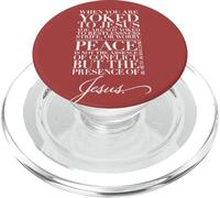 La paz es la presencia de Jesús Su yugo es luz Mateo 11 28 PopSockets PopGrip para MagSafe