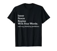 La Paz Interior Comienza con Cuatro Palabras Camiseta gráfica económica, Hombre, Negro, S