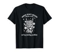 La Paz Interior Comienza no mi Problema Esqueleto Arte Camiseta