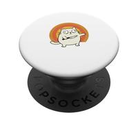 La Paz Nunca fue una opción, Gracioso Gatito Blanco con Forma de Gato PopSockets PopGrip Adhesivo