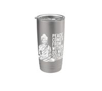 La paz viene del interior: no la busques sin cita de Buda Vaso térmico de acero inoxidable de doble pared