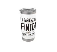 La Pazienza E Finita Andate In Pace Cita italiana Vaso térmico de acero inoxidable de doble pared