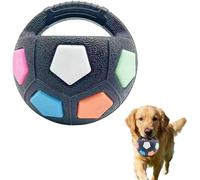La pelota de calmante para perros Mellow Dog con asa, juguete interactivo para perros en forma de balón de fútbol, juguete para perros, juguete de fútbol con chirrido, juguete flotante (multicolor)