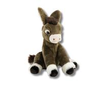 LA PELUCHERIE - Peluche Ane Gaston - 35 cm - Gris - Peluches artesanales - Cosidos a Mano - Marca Francesa