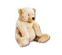 LA PELUCHERIE - Peluche de Oso Jules de pie 100 cm - Miel - Peluches artesanales - Cosidos a Mano - Marca Francesa