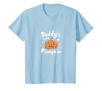 La pequeña Calabaza de papá: diversión Familiar de Halloween Camiseta, Niños, Azul Bebé, 8 años