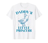 La pequeña Princesa con Corona de Ganso de papá y su Linda Hija Camiseta