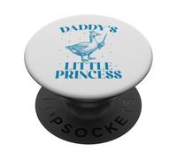 La pequeña Princesa con Corona de Ganso de papá y su Linda Hija PopSockets PopGrip Adhesivo