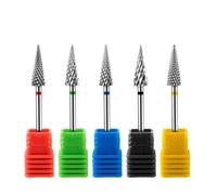 La perforación de uñas es adecuada tanto para los Brocas de carburo de tungsteno for uñas, 1 unidad, con múltiples tipos de grano for manicura y pedicura.(5pcs Set)