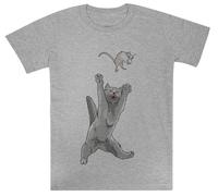 La Persecución del Gato Y El Ratón Kids Grey tee Camiseta De Manga Corta para Niños Kids Grey tee Children Short Sleeve T-Shirt