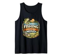 La Pesca Calma mi Mente, diseño de mentalidad de Pescador Tranquilo Camiseta sin Mangas