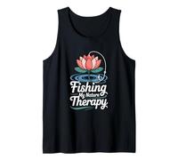 La pesca es mi terapia de naturaleza, gancho de flor de loto Camiseta sin Mangas