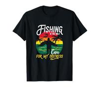 La Pesca es Solo Cura para mi Angustia Puesta del Sol Retro Angler Camiseta
