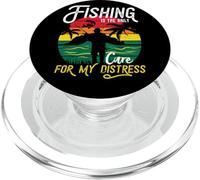 La Pesca es Solo Cura para mi Angustia Puesta del Sol Retro Angler PopSockets PopGrip para MagSafe