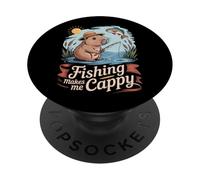 La Pesca me Hace Capibara Pescador Capibara Pescador PopSockets PopGrip Adhesivo