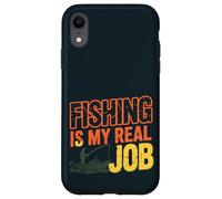 La pesca vintage es mi verdadero trabajo - Divertido pescador al aire libre Carcasa para iPhone XR