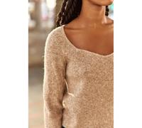 LA PETITE ETOILE Jersey de manga larga y cuello cuadrado MILA. Color beige