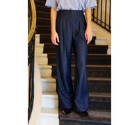 LA PETITE ETOILE Pantalones anchos en denim fluido, PELY. Color Lavado denim