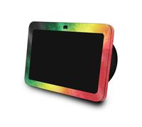 La piel brillante de brillo compatible con Amazon Echo Show 8 (3ra Gen 2023) - Rasta Rainbow - Cubierta de calcomana protectora de vinilo 3M Premium