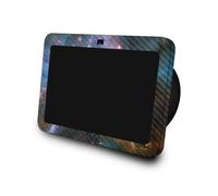 La piel de fibra de carbono compatible con Amazon Echo Show 8 (3ra Gen 2023) - Nebulosa dorada - Cubierta de calcomana protectora de vinilo 3M Premi