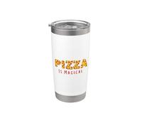 La pizza es mágica Diseño divertido para amantes de la pizza - Humor gastronómico Vaso térmico de acero inoxidable de doble pared